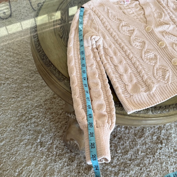 Hazel Moon Cable Knit Button Cardigan Sweater Women's Sz Small Cream Cottagecore - Picture 9 of 10